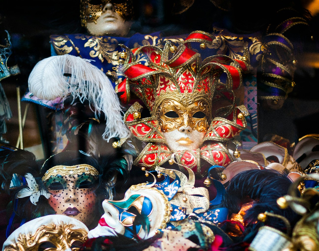 Venetian masquerade masks for a Halloween party theme