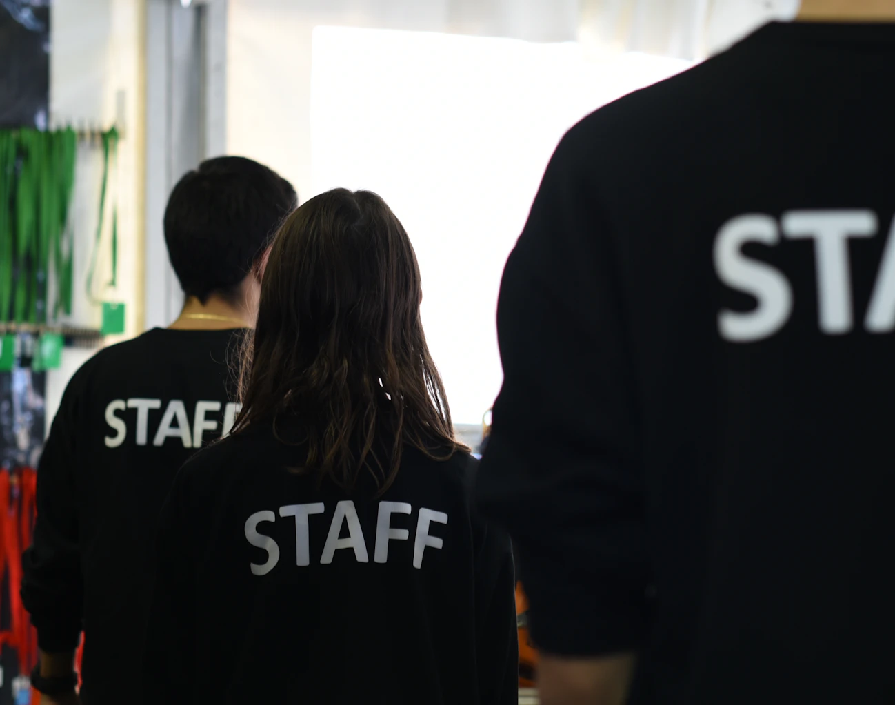 Professional event staff team in uniform